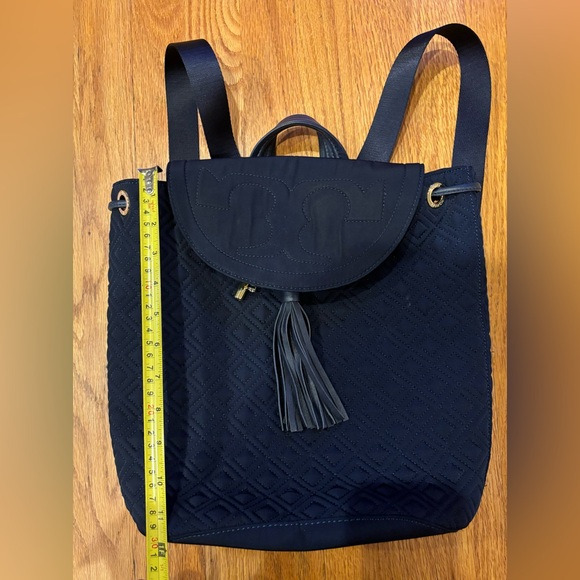 Tory Burch Quilted Nylon Navy Backpack - Picture 12 of 14